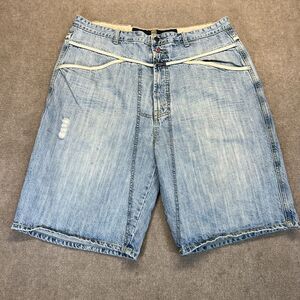 Marithe Francois Girbaud Denim Shorts Men's 40 (39) Blue Le Jean De Baggy 12"